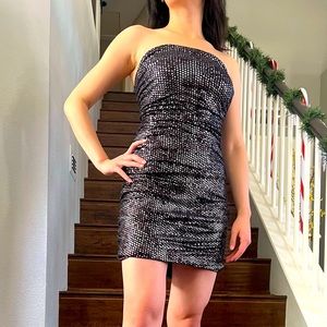 Express Party or Cocktail mini little black shimmer Dress